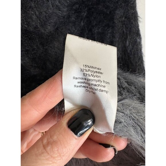 WNTD Apparel Blu Boy Mohair Unisex Cardigan Black Grey-sz Medium - Picture 8 of 13